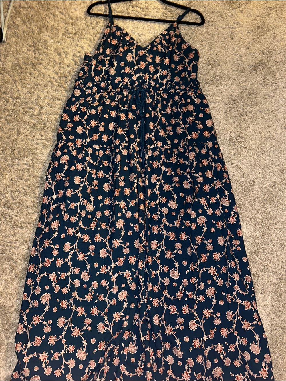 Future Collective Navy Floral Maxi Dress with Rusty Floral Print